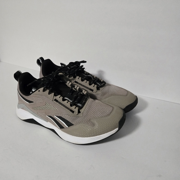 Reebok Nanoflex Comfort Foottbed Ortholite Tan & Black Womens 7 Sneakers - Picture 4 of 9